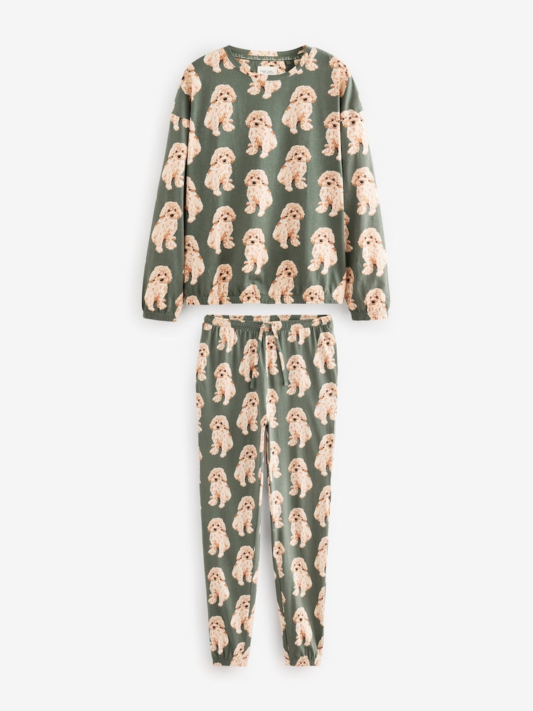 Charlie The Cockapoo, Salbeigrün - Langärmeliger Pyjama - Bild 6 von 6 Charlie The Cockapoo, Salbeigrün - Langärmeliger Pyjama - Bild 6 von 6