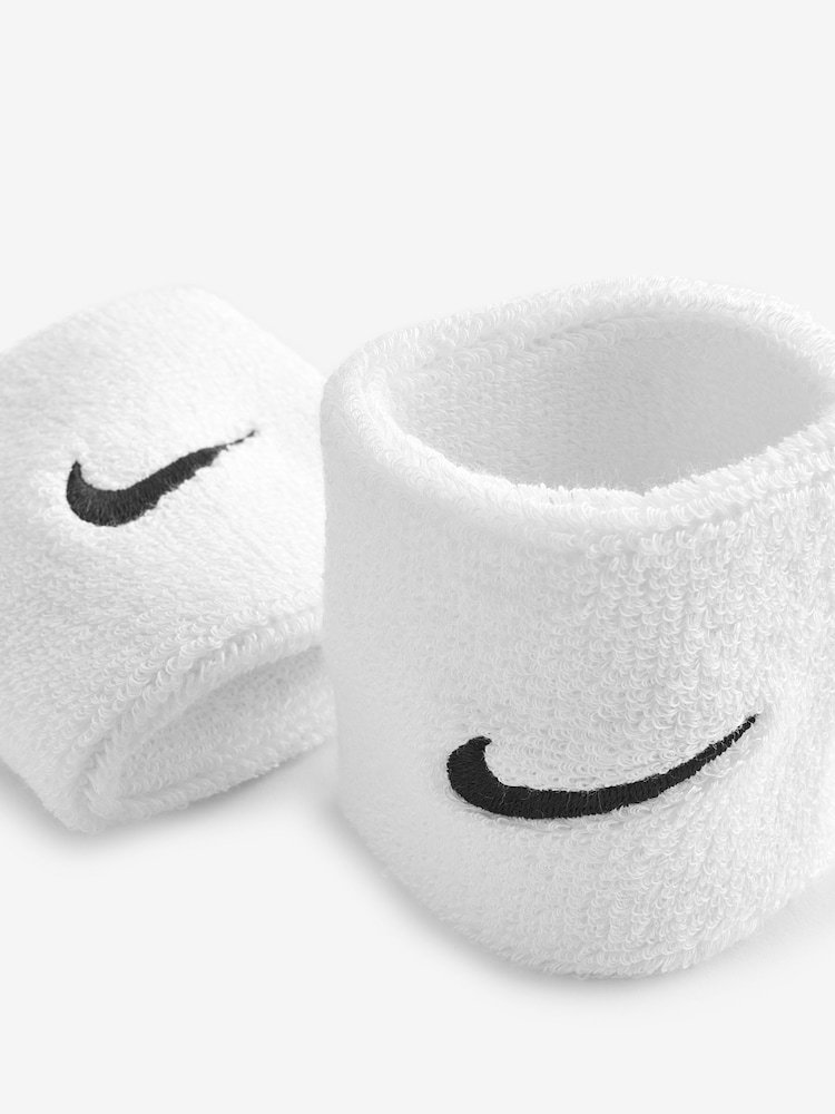 Nike White Swoosh Wristband - Image 4 of 4 Nike White Swoosh Wristband - Image 4 of 4