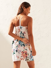 Cream Floral Mini Slip Summer Dress - Image 2 of 6