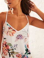 Cream Floral Mini Slip Summer Dress - Image 3 of 6