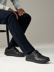 Black Standard Fit Apron Lace Up Shoes - Image 1 of 6