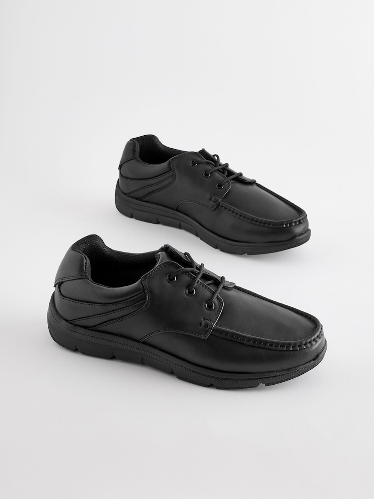 Negro - Corte ancho - Zapatos con cordones y costura en el borde - Imagen 2 de 6