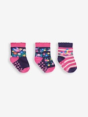 JoJo Maman Bébé Navy 3-Pack Bluebird Socks - Image 1 of 4