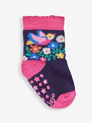 JoJo Maman Bébé Navy 3-Pack Bluebird Socks - Image 4 of 4