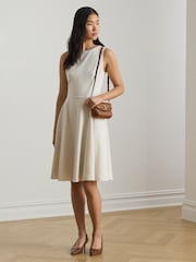 Lauren Ralph Lauren Cream Ponte Sleeveless Dress - Image 1 of 9