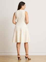 Lauren Ralph Lauren Cream Ponte Sleeveless Dress - Image 2 of 9