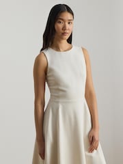 Lauren Ralph Lauren Cream Ponte Sleeveless Dress - Image 3 of 9