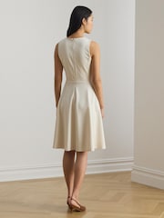 Lauren Ralph Lauren Cream Ponte Sleeveless Dress - Image 4 of 9