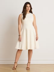 Lauren Ralph Lauren Cream Ponte Sleeveless Dress - Image 6 of 9