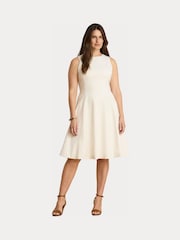 Lauren Ralph Lauren Cream Ponte Sleeveless Dress - Image 8 of 9