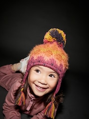 Berry Red Fairisle Knitted Trapper Hat (3mths-13yrs) - Image 1 of 6