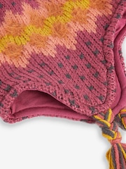 Berry Red Fairisle Knitted Trapper Hat (3mths-13yrs) - Image 6 of 6