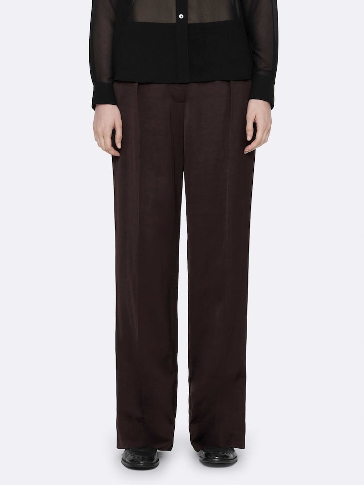 AllSaints Purple Leonie Satin Trousers - Image 2 of 8