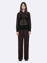 AllSaints Purple Leonie Satin Trousers - Image 3 of 8