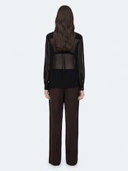 AllSaints Purple Leonie Satin Trousers - Image 6 of 8