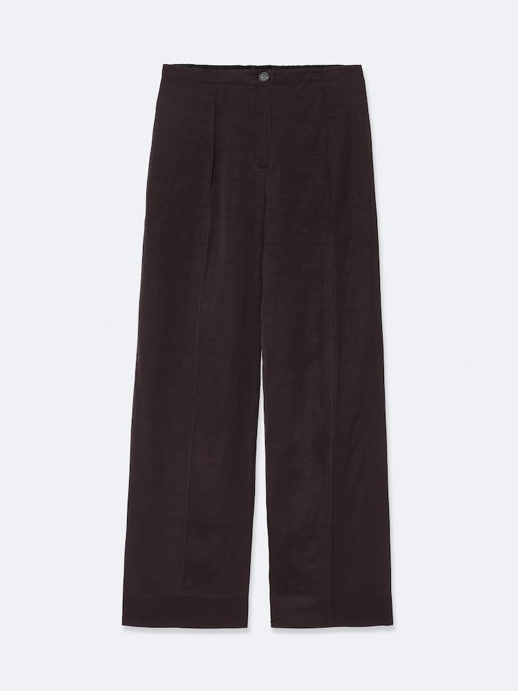 AllSaints Purple Leonie Satin Trousers - Image 8 of 8