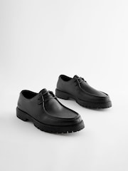 Black Cleated Sole Apron Shoes - Image 2 of 7