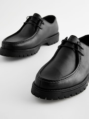 Black Cleated Sole Apron Shoes - Image 3 of 7