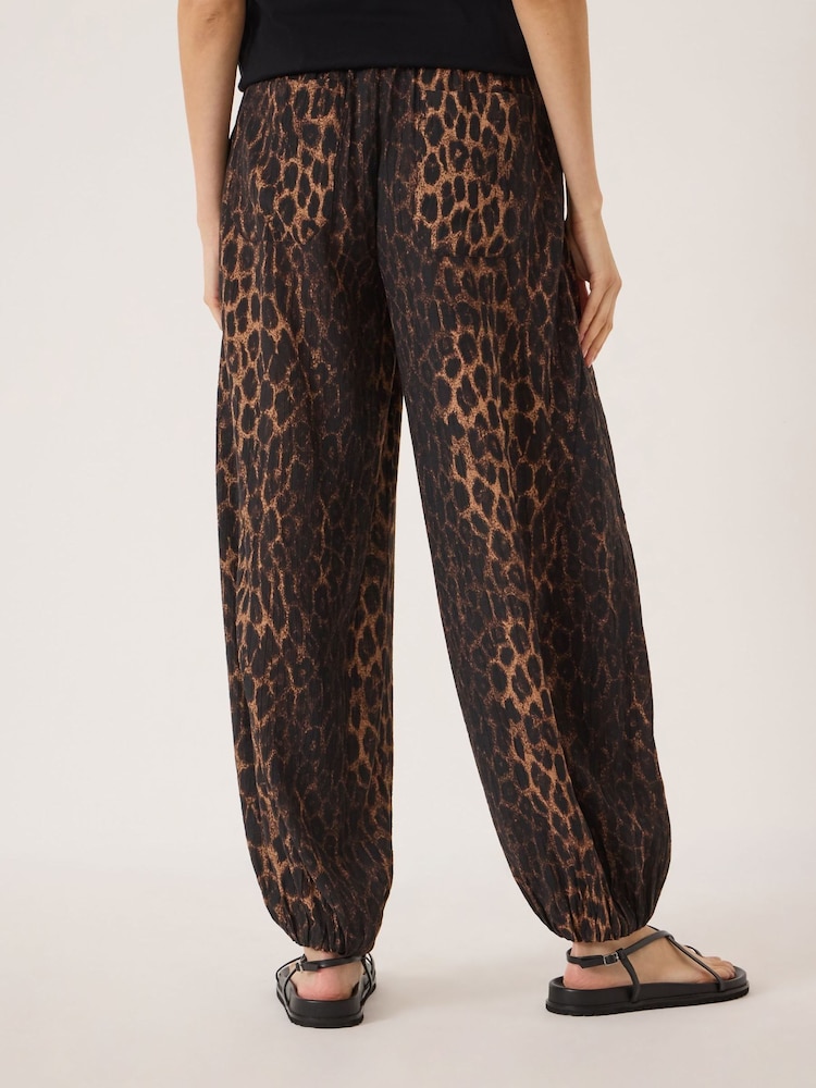 Hush Animal Mako Leopard Balloon Hem Trousers - Image 2 of 6 Hush Animal Mako Leopard Balloon Hem Trousers - Image 2 of 6