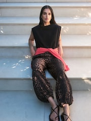 Hush Animal Mako Leopard Balloon Hem Trousers - Image 3 of 6