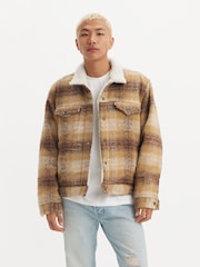 Levi's® Westin Plaid Curry Type III Sherpa Trucker Jacket - Image 1 of 7