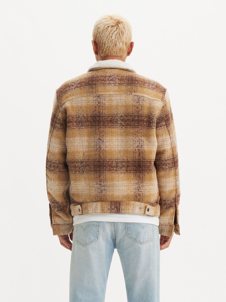 Levi's® Westin Plaid Curry Type III Sherpa Trucker Jacket - Image 2 of 7
