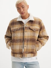 Levi's® Westin Plaid Curry Type III Sherpa Trucker Jacket - Image 3 of 7
