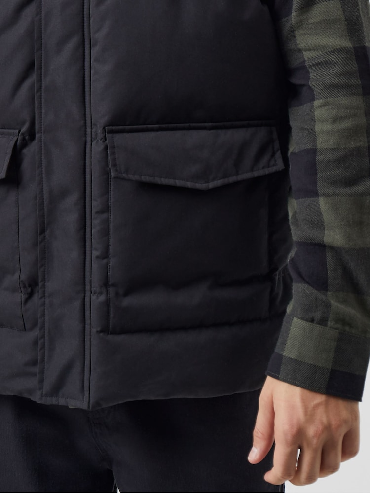 French Connection Black Fleece Funnel Gilet - Image 3 of 3