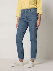 M&Co Blue Straight Leg Boyfriend Jeans - Image 1 of 6