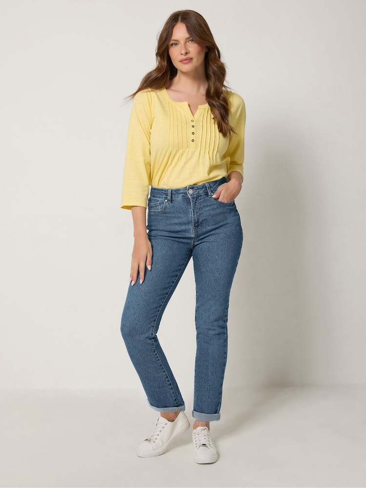 M&Co Blue Straight Leg Boyfriend Jeans - Image 2 of 6 M&Co Blue Straight Leg Boyfriend Jeans - Image 2 of 6