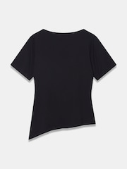 Mint Velvet Black Draped Asymmetric Top - Image 8 of 8
