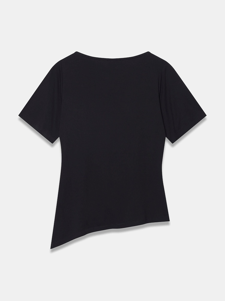 Mint Velvet Black Draped Asymmetric Top - Image 8 of 8