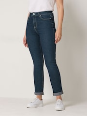 M&Co Darkwash Blue Straight Leg Boyfriend Jeans - Image 1 of 6