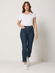M&Co Darkwash Blue Straight Leg Boyfriend Jeans - Image 2 of 6