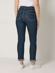 M&Co Darkwash Blue Straight Leg Boyfriend Jeans - Image 3 of 6