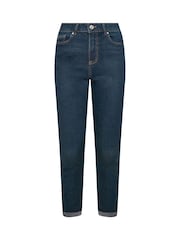 M&Co Darkwash Blue Straight Leg Boyfriend Jeans - Image 5 of 6