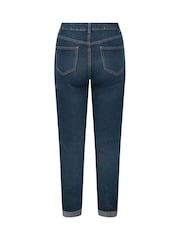 M&Co Darkwash Blue Straight Leg Boyfriend Jeans - Image 6 of 6