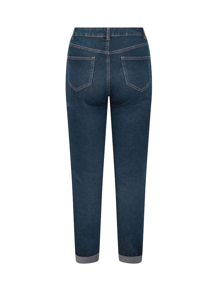 M&Co Darkwash Blue Straight Leg Boyfriend Jeans - Image 6 of 6 M&Co Darkwash Blue Straight Leg Boyfriend Jeans - Image 6 of 6