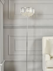 Laura Ashley Chrome Vienna Crystal 3 Light Floor Lamp - Image 3 of 6