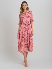 Gina Bacconi Pink Adrienne Shirt Dress - Image 3 of 6