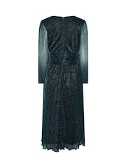 M&Co Green Plisse Bow Waist Dress - Image 6 of 6