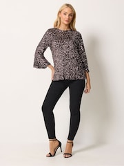 M&Co Brown Sequin Flute Top - Image 2 of 6