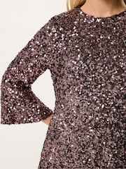 M&Co Brown Sequin Flute Top - Image 4 of 6