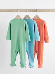 Grün/Blau/Orange - Baby-Schlafanzüge aus 100 % Baumwolle im 3er-Pack (0–2 J.) - Bild 5 von 12
