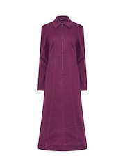 Long Tall Sally Purple Zip Collar Denim Midi Dress - Image 5 of 6