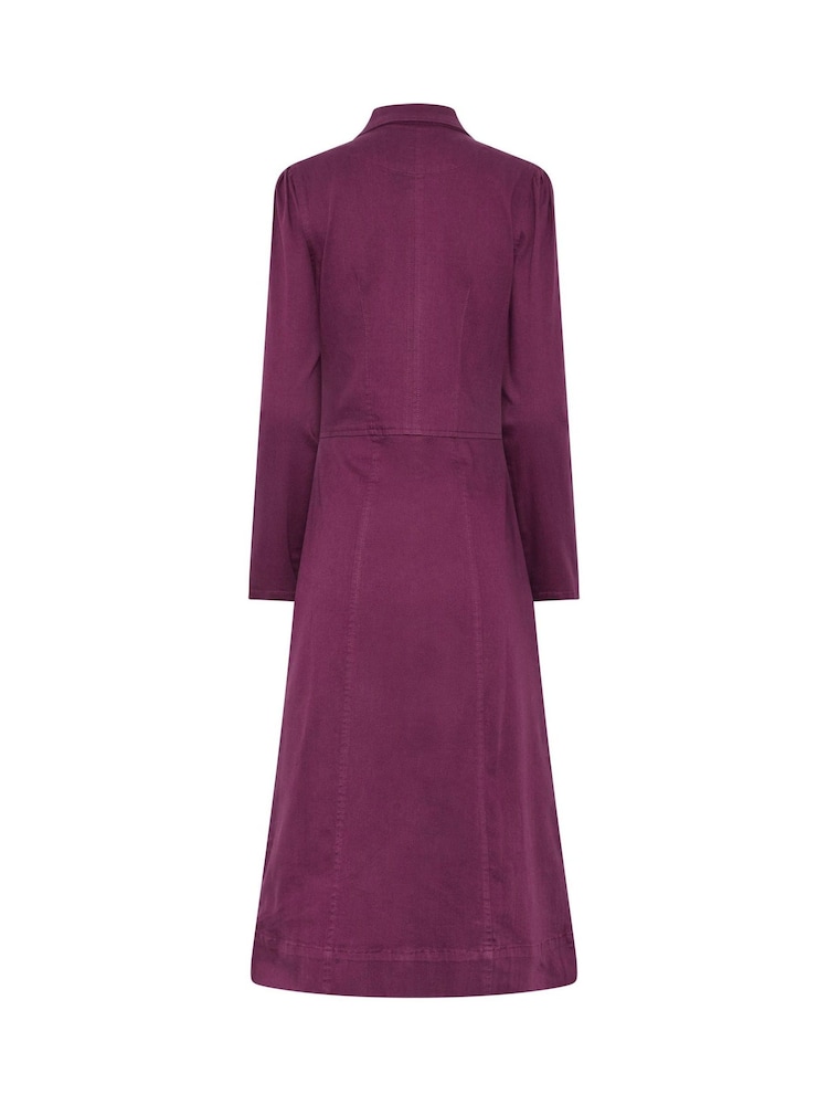 Long Tall Sally Purple Zip Collar Denim Midi Dress - Image 6 of 6 Long Tall Sally Purple Zip Collar Denim Midi Dress - Image 6 of 6
