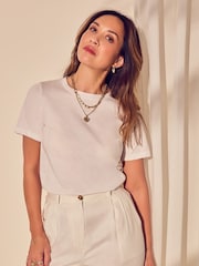 Myleene Klass White 100% Cotton T-Shirt - Image 1 of 3