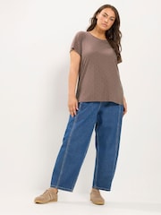 Yours Curve Brown/Beige/Green Core T-Shirts 3 Pack - Image 3 of 8