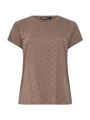 Yours Curve Brown/Beige/Green Core T-Shirts 3 Pack - Image 6 of 8