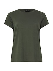 Yours Curve Brown/Beige/Green Core T-Shirts 3 Pack - Image 8 of 8